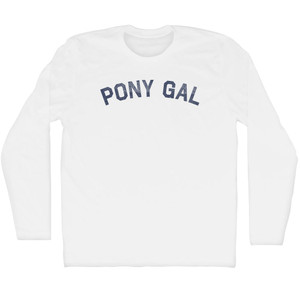Pony Gal Adult Cotton Long Sleeve T-shirt - White