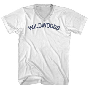 Wildwoods Adult Cotton V-neck T-shirt - White