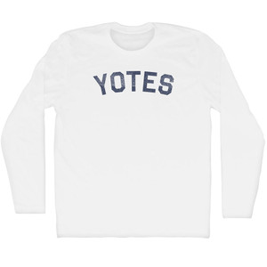 Yotes Adult Cotton Long Sleeve T-shirt - White