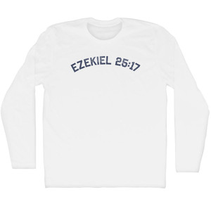 Ezekiel 25 17 Adult Cotton Long Sleeve T-shirt - White