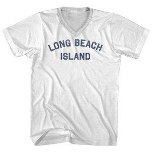 Long Beach Island Adult Cotton V-neck T-shirt - White