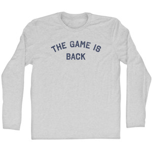 The Game Is Back Adult Cotton Long Sleeve T-shirt - Grey Heather