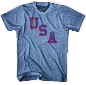 ADULT SMALL- USA Miracle Tri-blend T-shirt - Athletic Blue- Final Sale Z44