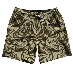 Vapor Design Swim Shorts 7" Made in USA - Light Brown and Dark Brown Vapor Design Swim Shorts 7" Made in USA - Light Brown and Dark Brown