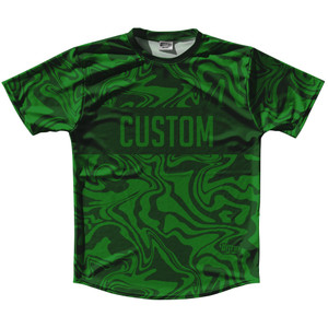 Vapor Design Custom Finish Line Running Shirt Track Cross Made In USA - Forest Green and Kelly Green