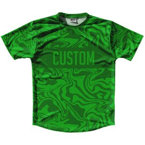 Vapor Design Custom Finish Line Running Shirt Track Cross Made In USA - Kelly Green and Grass Green