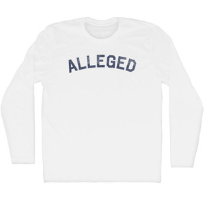 Alleged Adult Cotton Long Sleeve T-shirt - White