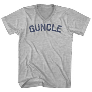GUNCLE Adult Cotton V-neck T-shirt - Grey Heather