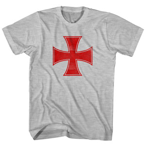 Crusader Cross Womens Cotton Junior Cut T-Shirt - Grey Heather