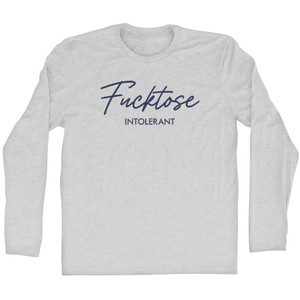 F*cktose Intolerant Adult Cotton Long Sleeve T-shirt - Grey Heather