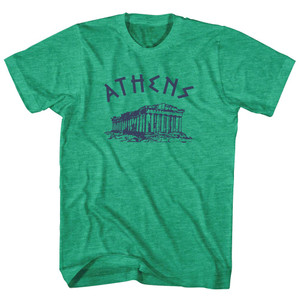 Athens Parthenon Tourism Adult Tri-Blend T-shirt - Athletic Green Athens Parthenon Tourism Adult Tri-Blend T-shirt - Athletic Green