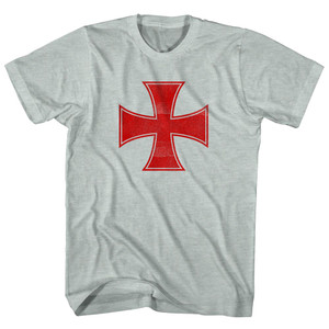 Crusader Cross Adult Tri-Blend T-shirt - Athletic Cool Grey