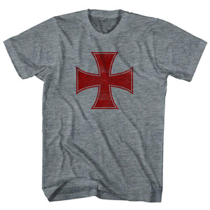 Crusader Cross Adult Tri-Blend T-shirt - Athletic Grey
