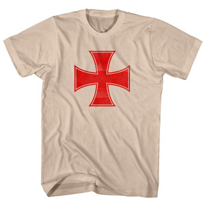 Crusader Cross Adult Cotton T-shirt - White