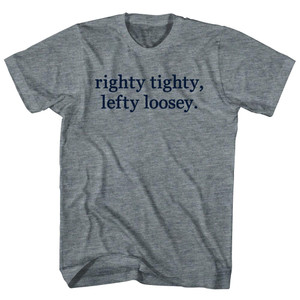 Righty Tighty, Lefty Loosey. Rage Font Womens Tri-Blend Junior Cut T-Shirt - Athletic Grey