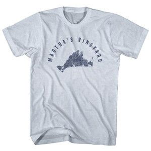 Martha's Vineyard Island Map Adult Tri-Blend T-shirt - Athletic White Martha's Vineyard Island Map Adult Tri-Blend T-shirt - Athletic White