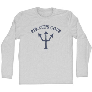 Pirate's Cove Trident Adult Cotton Long Sleeve T-shirt - Grey Heather