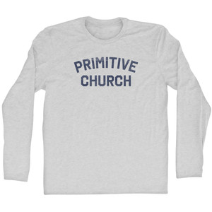 Primitive Church Adult Cotton Long Sleeve T-shirt - Grey Heather