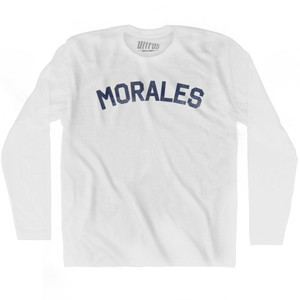 MORALES Adult Cotton Long Sleeve T-shirt - White