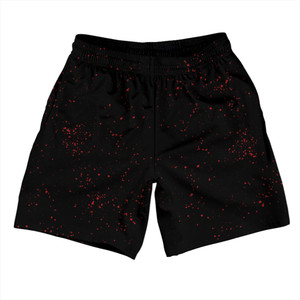 Splatter Soccer Shorts Made In USA - Black and Red Dark Splatter Soccer Shorts Made In USA - Black and Red Dark