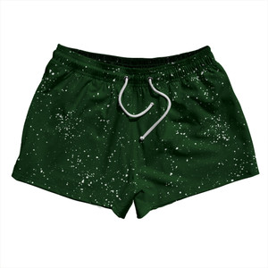 Splatter 2.5" Swim Shorts Made in USA - Green Forest and White Splatter 2.5" Swim Shorts Made in USA - Green Forest and White
