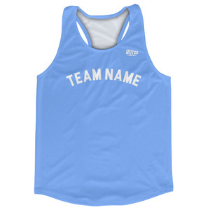 Custom Arched With White Text Running Racerback Singlet - Blue Carolina Custom Arched With White Text Running Racerback Singlet - Blue Carolina