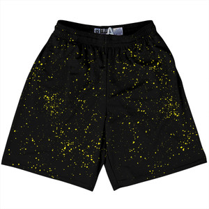 Splatter Lacrosse Shorts Made In USA - Black and Yellow Splatter Lacrosse Shorts Made In USA - Black and Yellow