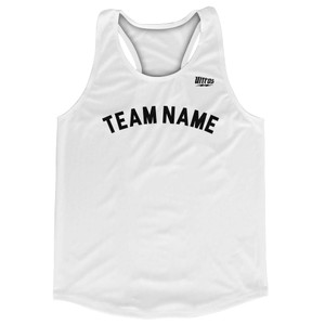 Custom Arched With Black Text Running Racerback Singlet - White