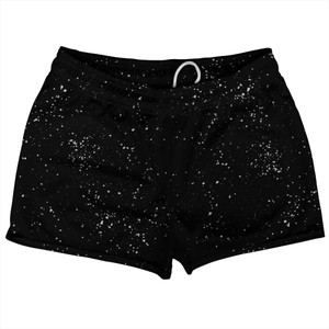 Splatter Shorty Short Gym Shorts 2.5" Inseam Made In USA - Black and Grey Medium Splatter Shorty Short Gym Shorts 2.5" Inseam Made In USA - Black and Grey Medium