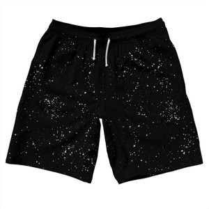 Splatter 10" Swim Shorts Made in USA - Black and Grey Medium