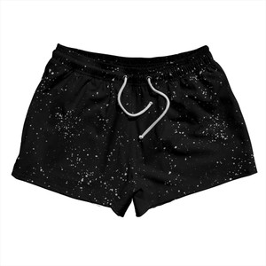 Splatter 2.5" Swim Shorts Made in USA - Black and Grey Medium