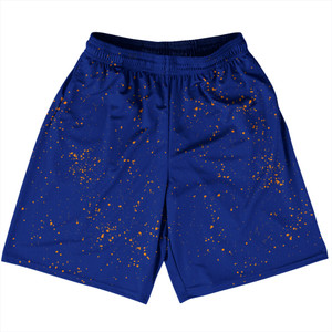Splatter Basketball Practice Shorts Made In USA - Blue Royal and Tennessee Orange Splatter Basketball Practice Shorts Made In USA - Blue Royal and Tennessee Orange