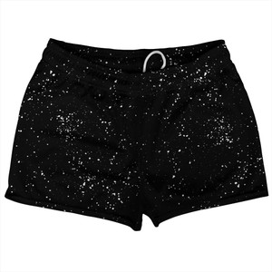 Splatter Shorty Short Gym Shorts 2.5" Inseam Made In USA - Black and White Splatter Shorty Short Gym Shorts 2.5" Inseam Made In USA - Black and White