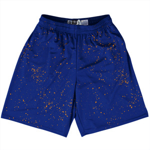 Splatter Lacrosse Shorts Made In USA - Blue Royal and Tennessee Orange Splatter Lacrosse Shorts Made In USA - Blue Royal and Tennessee Orange