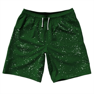 Splatter 10" Swim Shorts Made in USA - Green Hunter and White