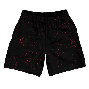 Splatter Athletic Running Fitness Exercise Shorts 7" Inseam Shorts Made In USA - Black and Red Dark Splatter Athletic Running Fitness Exercise Shorts 7" Inseam Shorts Made In USA - Black and Red Dark