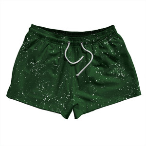 Splatter 2.5" Swim Shorts Made in USA - Green Hunter and White