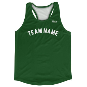 Custom Arched With White Text Running Racerback Singlet - Green Hunter Custom Arched With White Text Running Racerback Singlet - Green Hunter