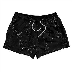 Splatter 2.5" Swim Shorts Made in USA - Black and White