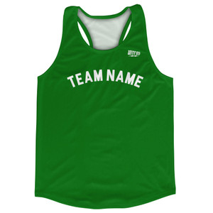 Custom Arched With White Text Running Racerback Singlet - Green Kelly Custom Arched With White Text Running Racerback Singlet - Green Kelly