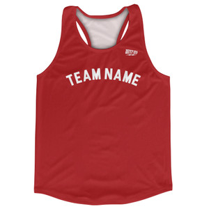 Custom Arched With White Text Running Racerback Singlet - Red Dark Custom Arched With White Text Running Racerback Singlet - Red Dark