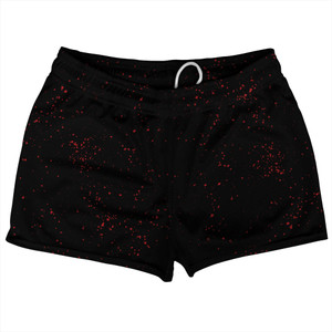 Splatter Shorty Short Gym Shorts 2.5" Inseam Made In USA - Black and Red Dark Splatter Shorty Short Gym Shorts 2.5" Inseam Made In USA - Black and Red Dark