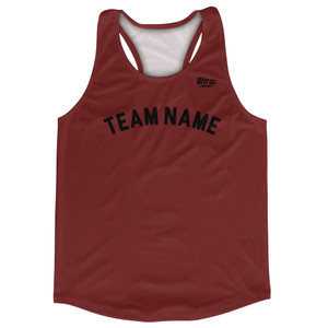 Custom Arched With Black Text Running Racerback Singlet - Red Maroon Custom Arched With Black Text Running Racerback Singlet - Red Maroon