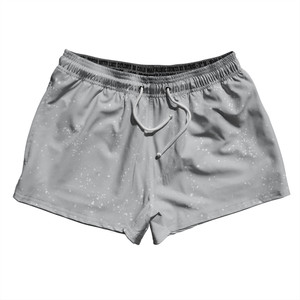 Splatter 2.5" Swim Shorts Made in USA - Grey Medium and White