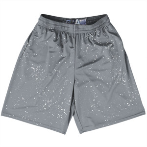 Splatter Lacrosse Shorts Made In USA - Grey Dark and White