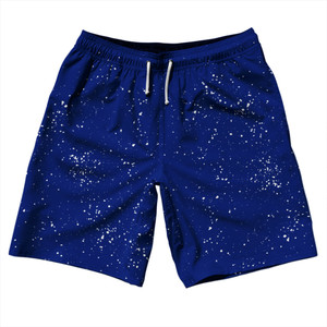 Splatter 10" Swim Shorts Made in USA - Royal Blue and White