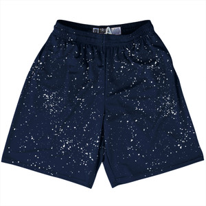 Splatter Lacrosse Shorts Made In USA - Navy Blue and White
