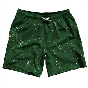 Splatter Swim Shorts 7" Made in USA - Green Hunter and White