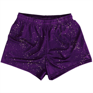 Splatter Womens & Girls Sport Shorts End Made In USA - Purple Medium and Vegas Gold Splatter Womens & Girls Sport Shorts End Made In USA - Purple Medium and Vegas Gold