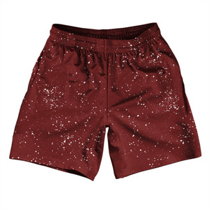 Splatter Athletic Running Fitness Exercise Shorts 7" Inseam Shorts Made In USA - Red Maroon and White Splatter Athletic Running Fitness Exercise Shorts 7" Inseam Shorts Made In USA - Red Maroon and White